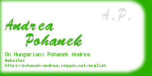 andrea pohanek business card